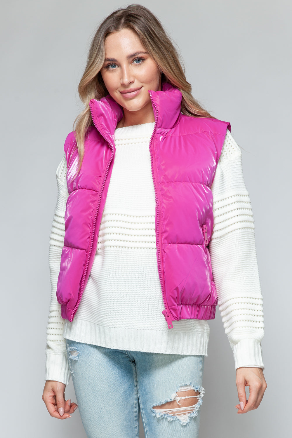 Get Puffy With It Vest - Hot Pink