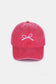 Zenana Bow Embroidered Baseball Cap