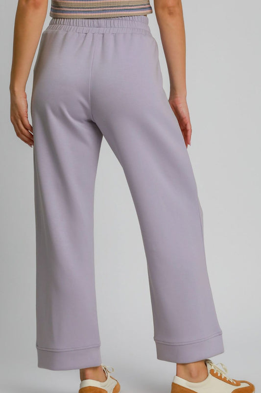 Umgee Drawstring Wide Leg Pants with Pockets - Lavender