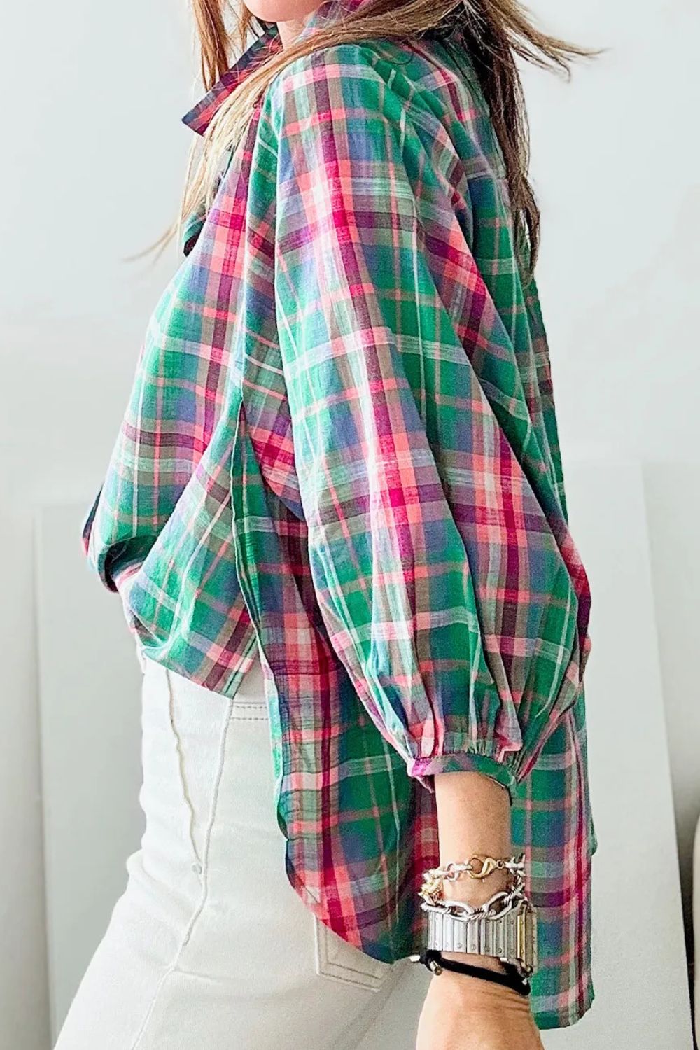 Pacific Plaid Top