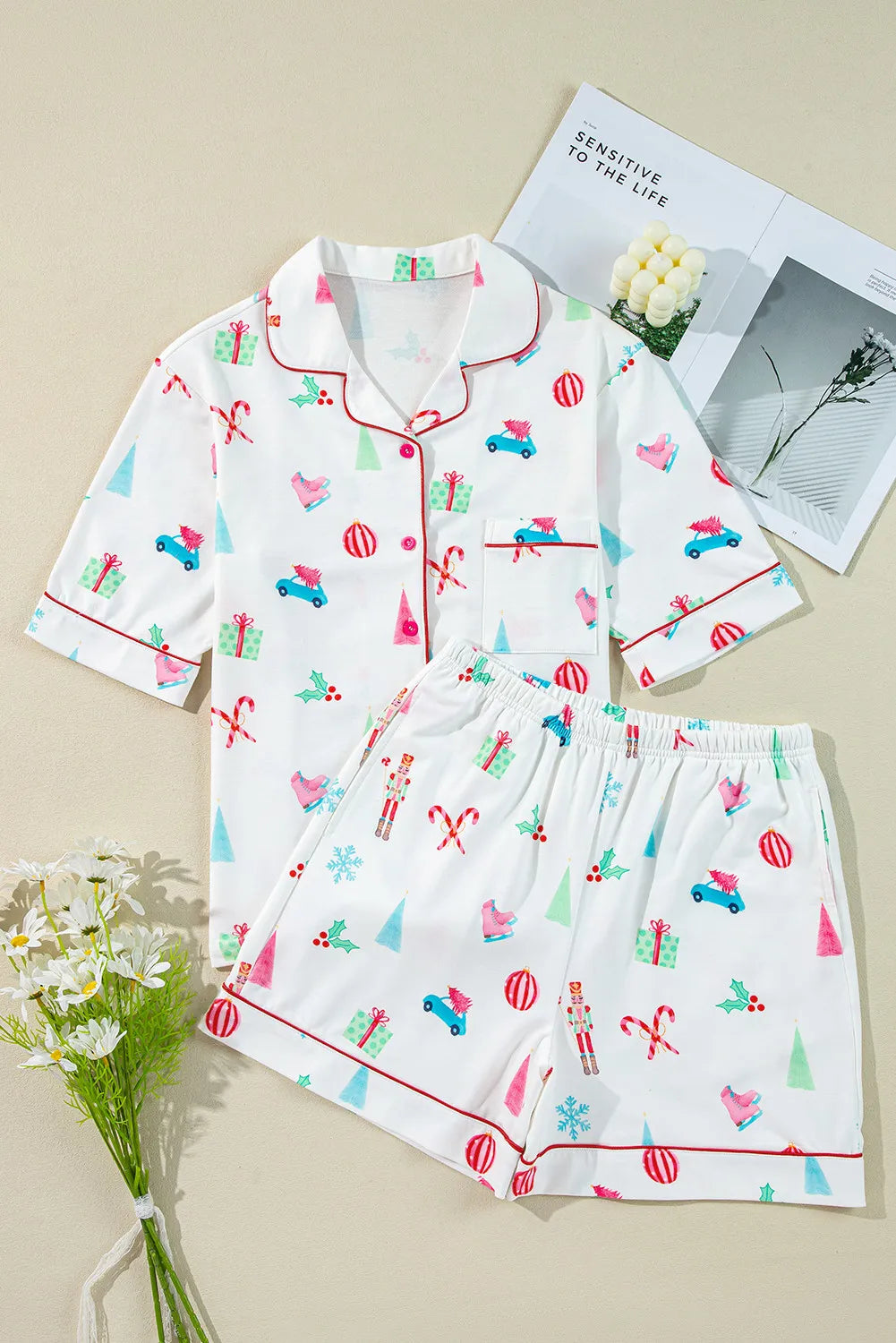 Christmas Morning Pajama Shorts Set