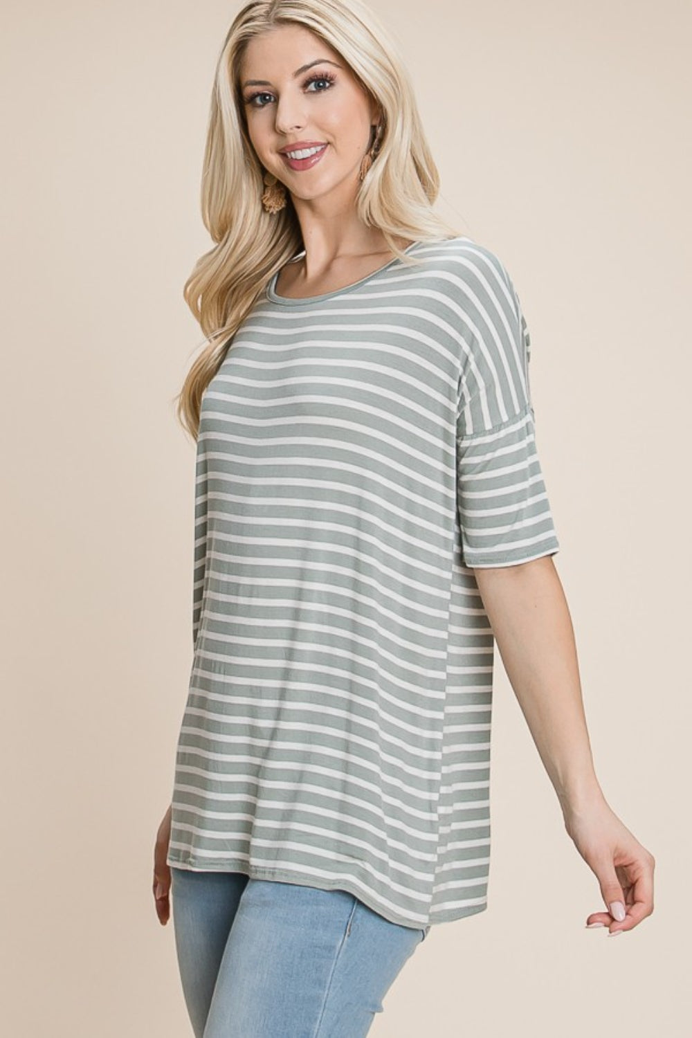 Sage Stripes Top