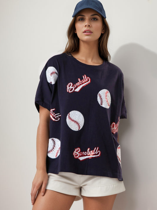 Sequin Baseball Top