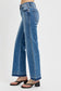RISEN Raw Hem Ankle Bootcut Jeans - Medium Wash