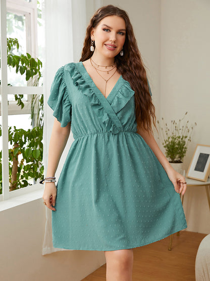 Plus Size Swiss Dot Dress