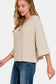 Zenana Three Quarter Sleeve Beige Sweater