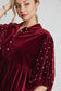 Umgee Pearl Detail Velvet Top - Burgundy