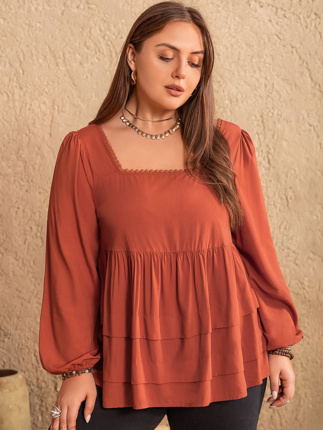 Plus Size Terrific Terracotta Top