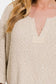 Zenana Three Quarter Sleeve Beige Sweater