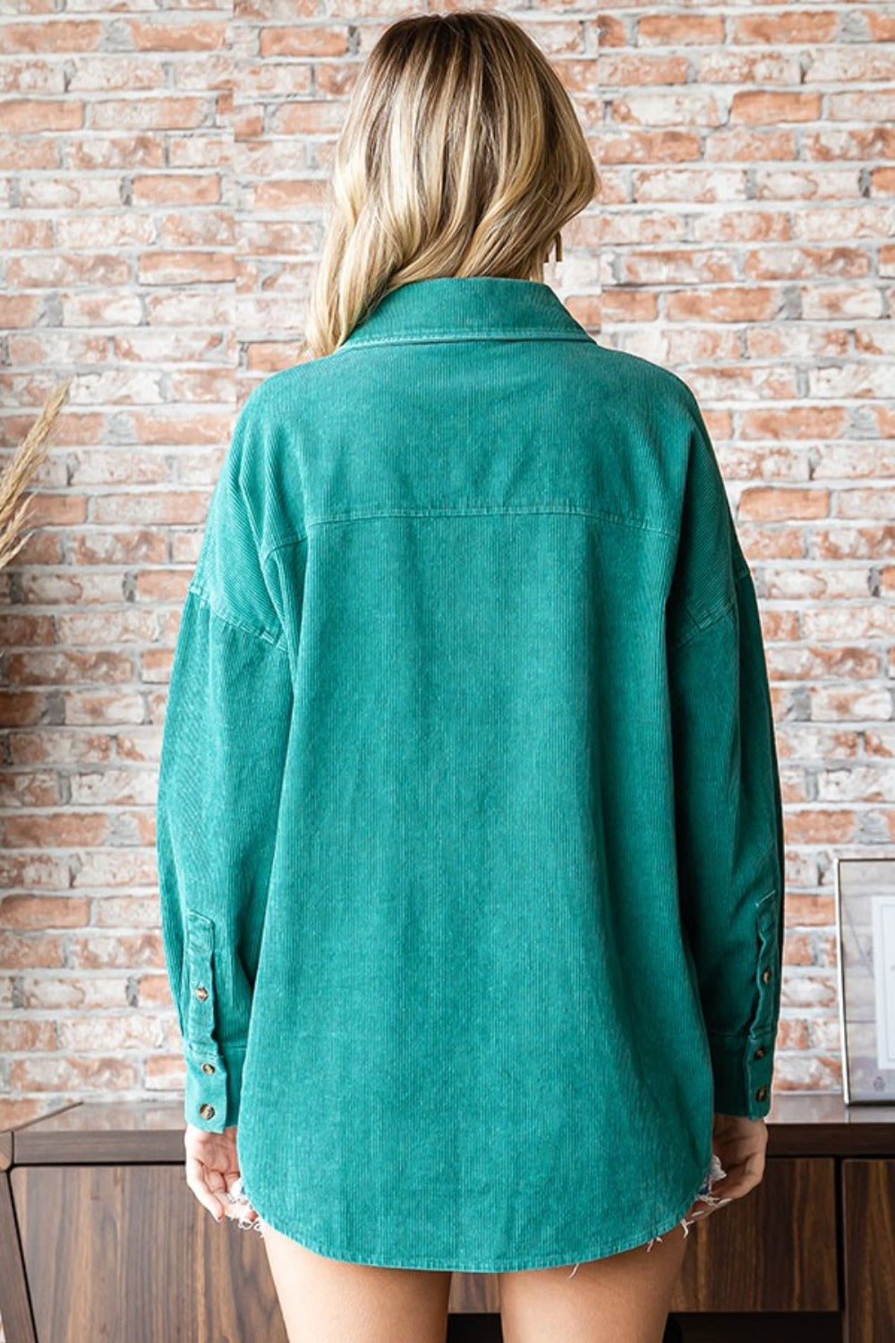 Green Corduroy Top