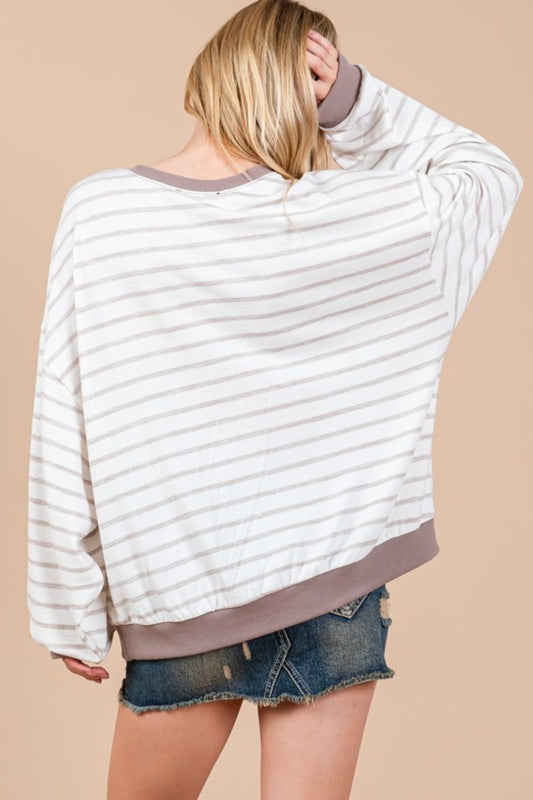 Stilwell Striped Sweatshirt - Taupe