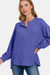 Zenana  Melange Hacci Bright Blue Sweater