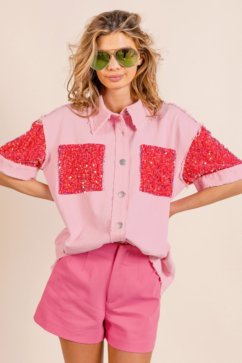 Sequin Pockets Shirt