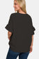 Zenana Black Flutter Sleeve Top