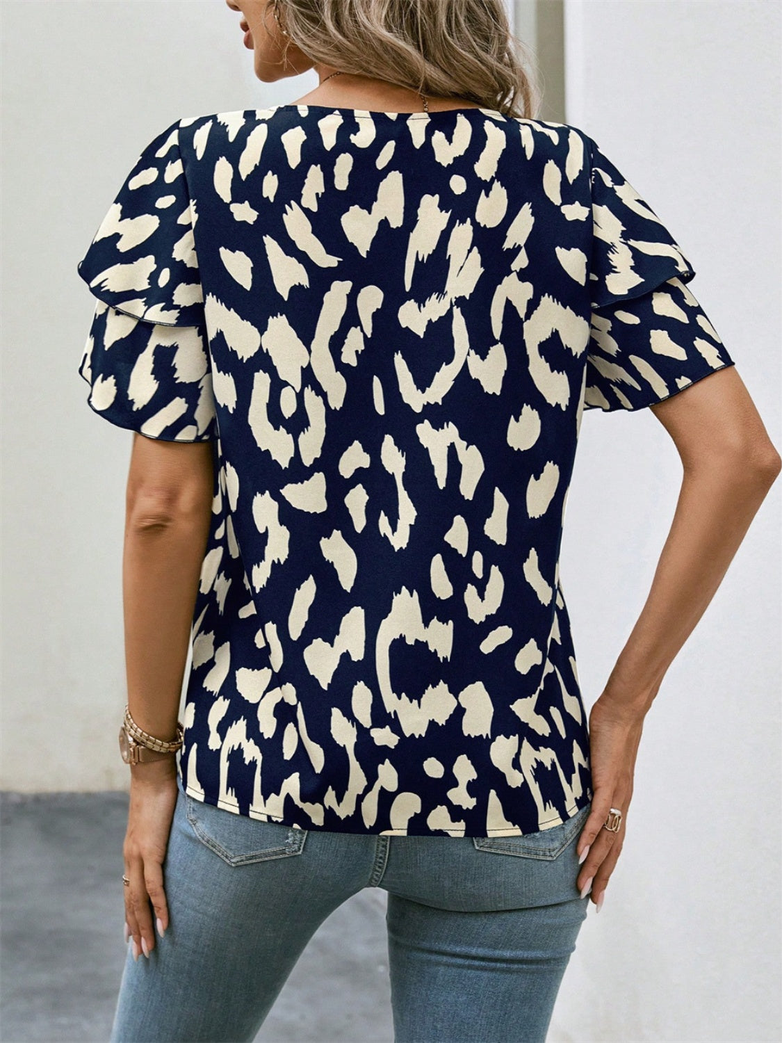 Navy Leopard Top