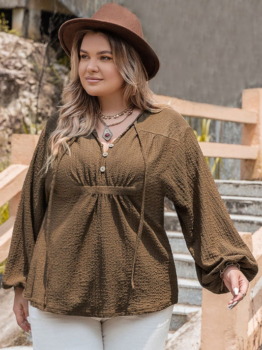 Plus Size Coffee Brown Top