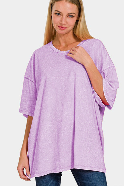 Zenana Oversized T-Shirt - Pink Purple