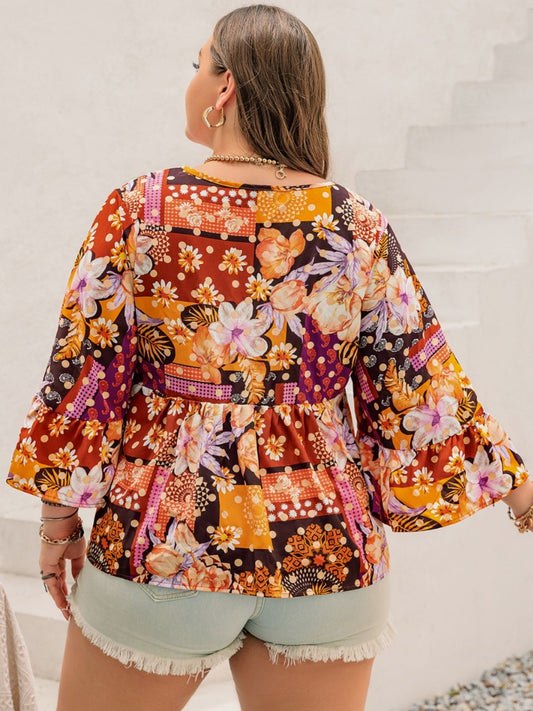 Plus Size Fall Floral Top