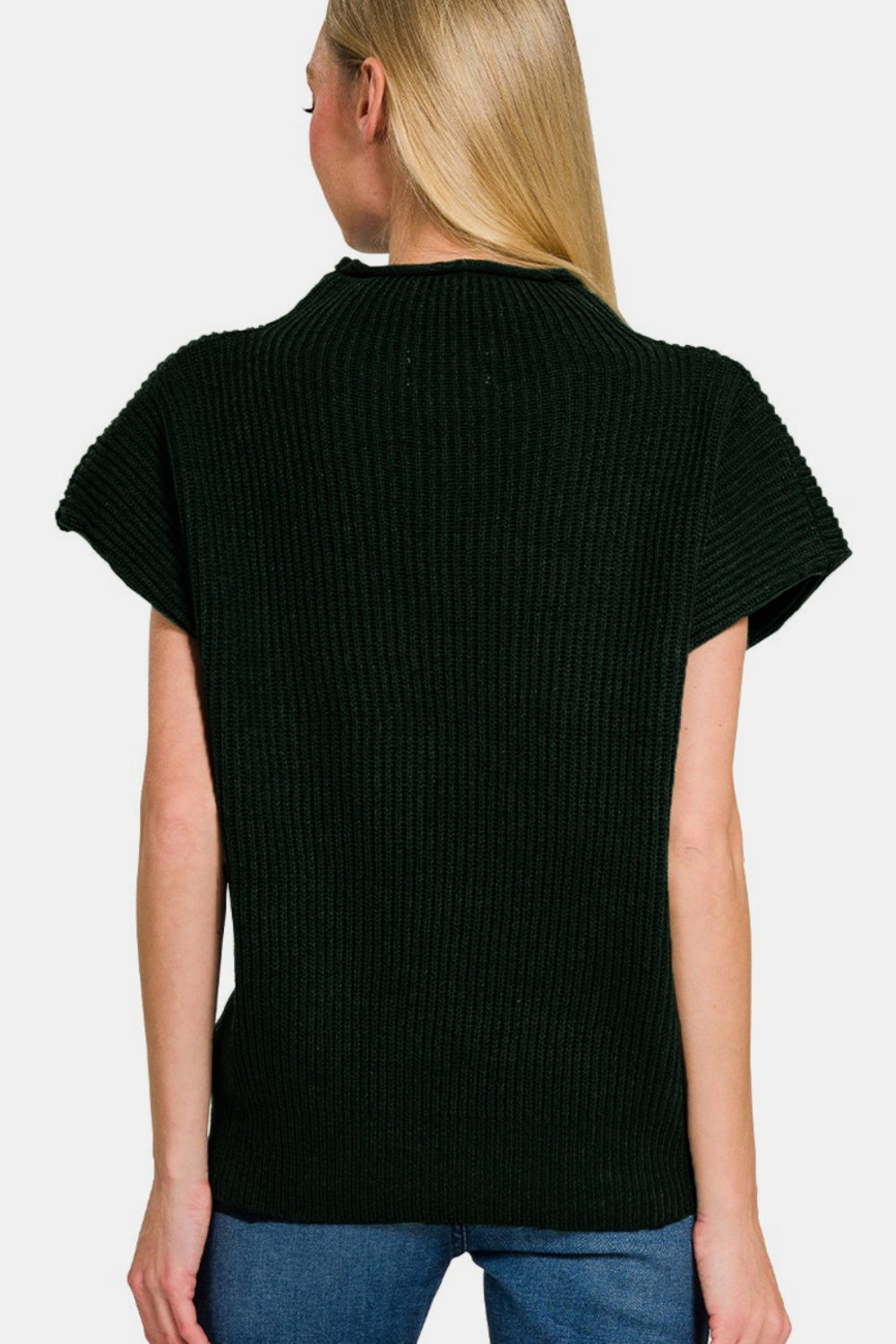 Zenana Short Sleeve Sweater - Black