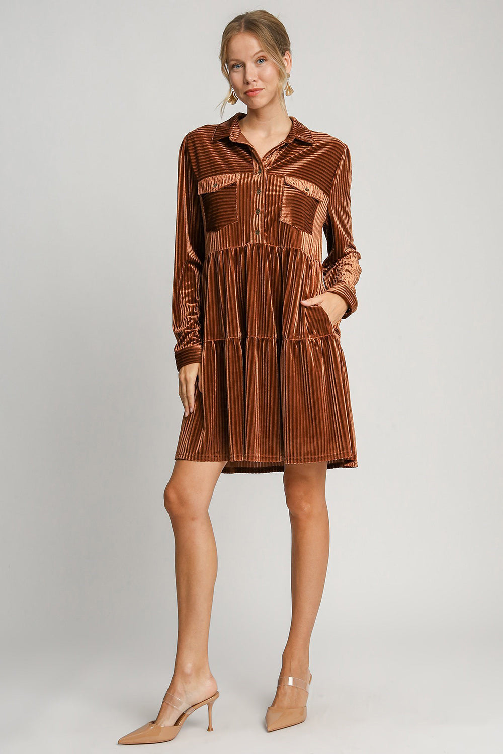 Umgee Copper Textured Dress