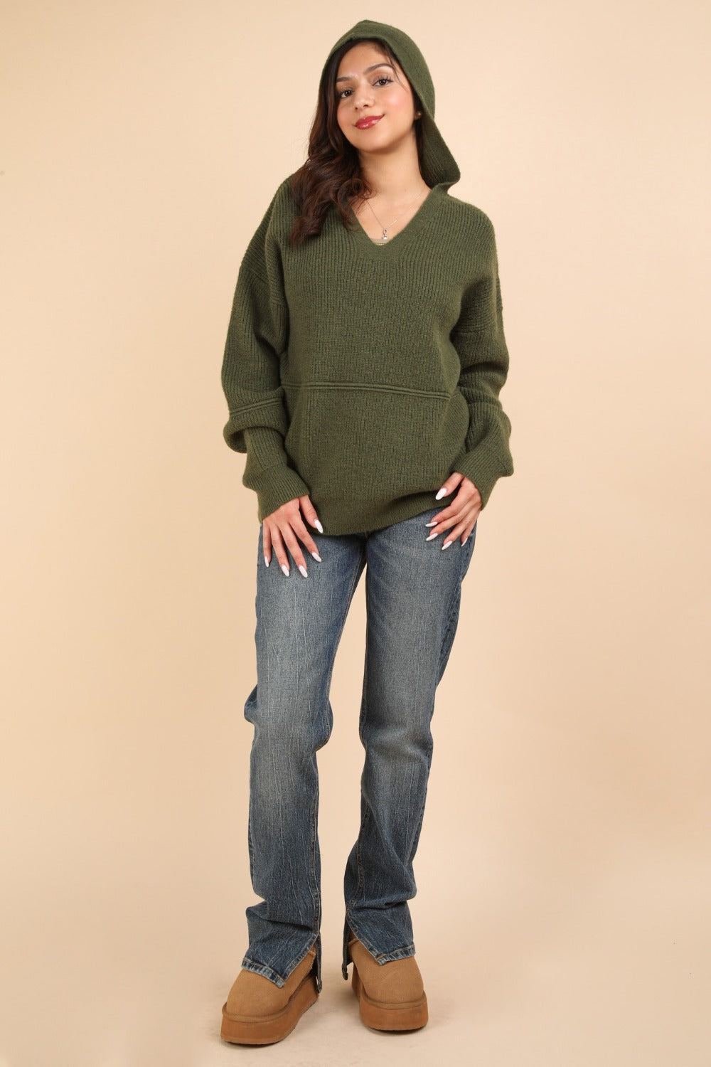 Lenway Hooded Sweater - Olive