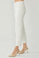 RISEN High Waist Rolled Hem Straight Jeans - Cream