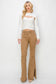 RISEN Bailey High Waist Side Slit Flare Jeans - Brown