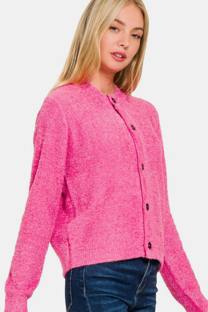 Zenana Fuchsia Cardigan