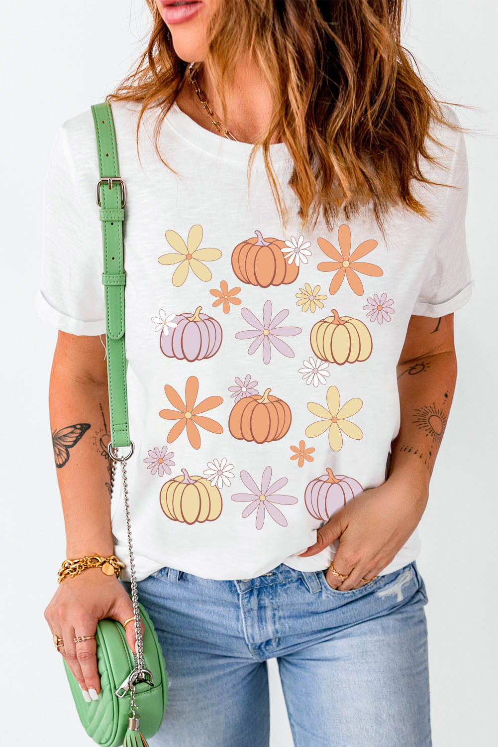 Pumpkins & Flowers T-Shirt