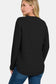 Zenana Curved Hem Sweater - Black