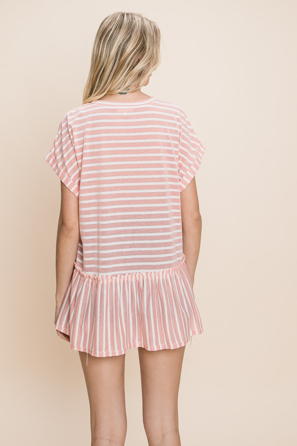 Coral Stripes Top