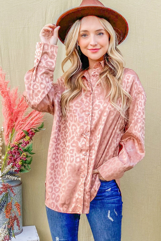 Lenox Leopard Top - Rose Gold