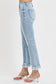RISEN Raw Hem Distressed Cropped Flare Jeans