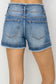 RISEN High Rise Seam Detailed Denim Shorts