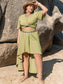 Plus Size Gorgeous Green Skirt Set