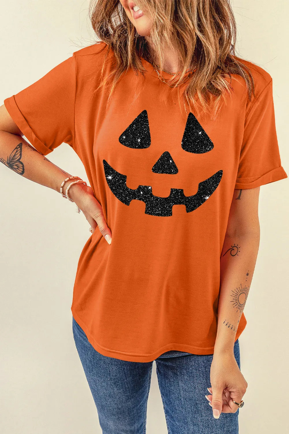 Glitter Jack O Lantern T-Shirt