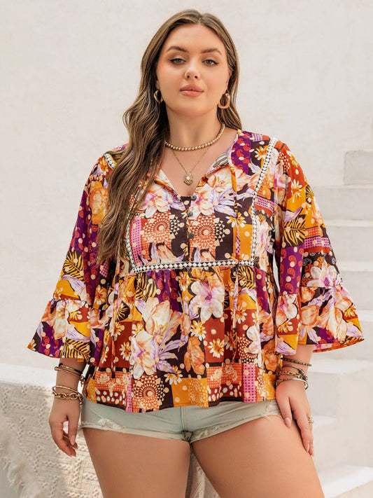 Plus Size Fall Floral Top