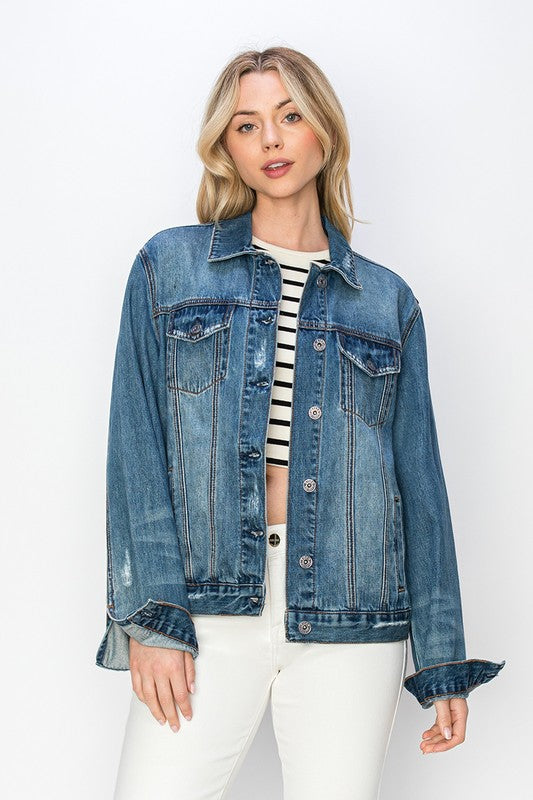 Risen Distressed  Denim Jacket