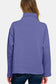 Zenana Turtleneck Half Snap Fleece Sweatshirt - Blue Purple