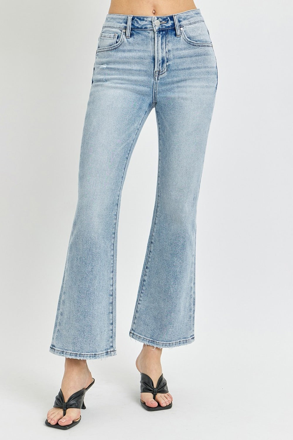 RISEN High Rise Ankle Flare Jeans - Light