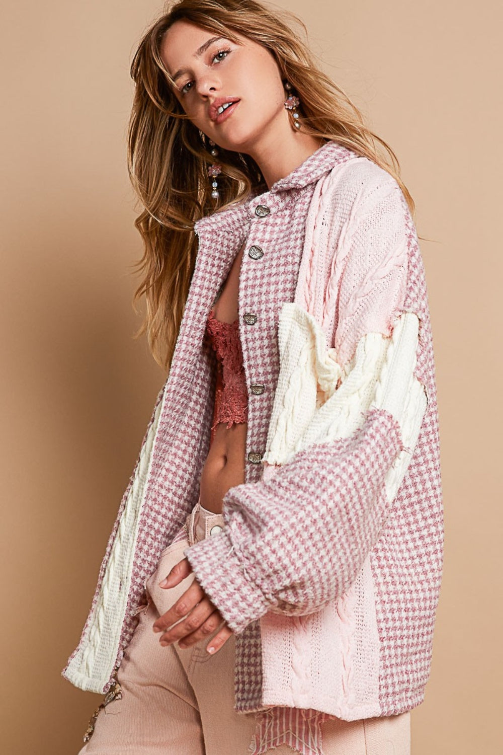 Boho Babe Shacket - Pink