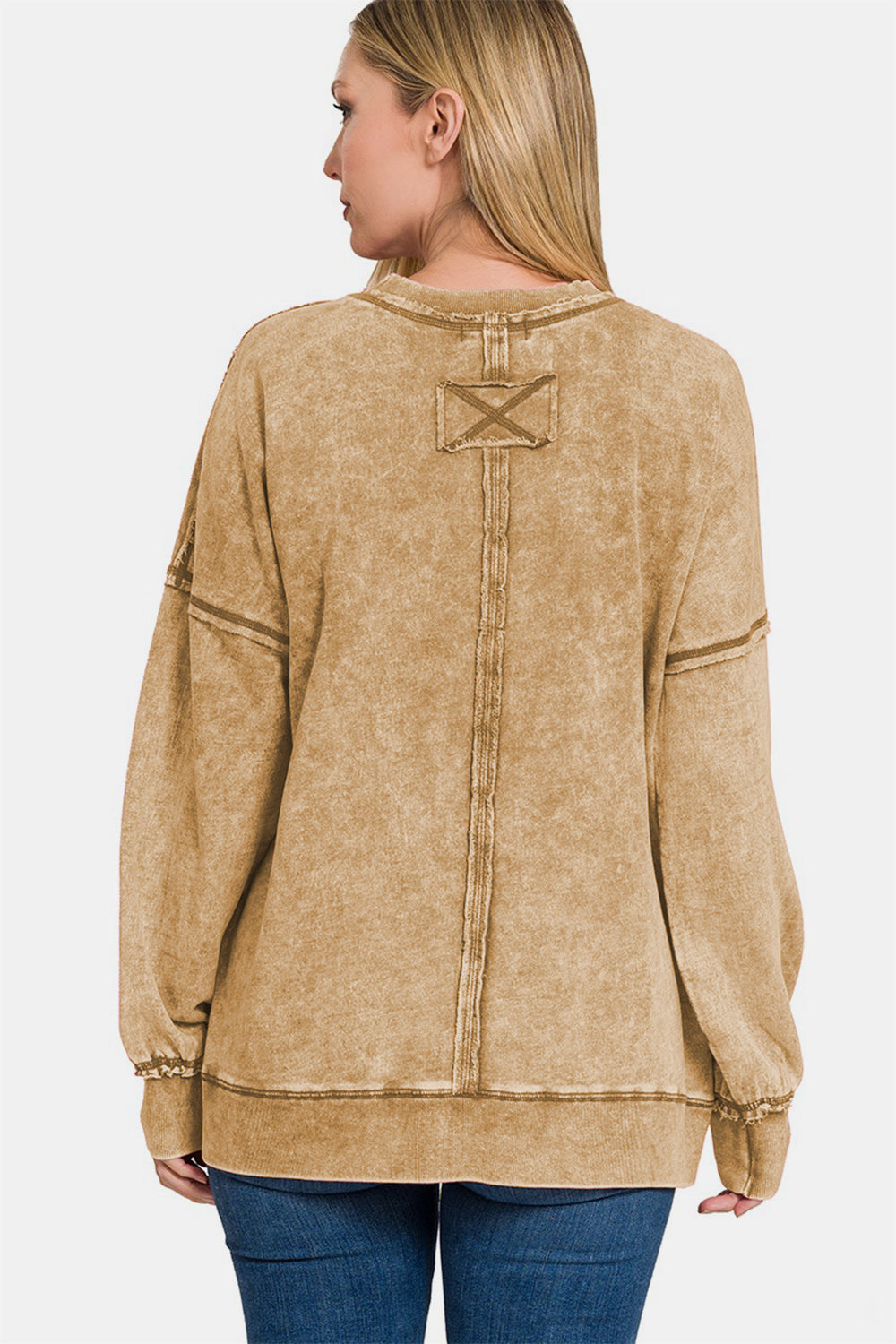 Zenana Oversized Camel Sweatshirt