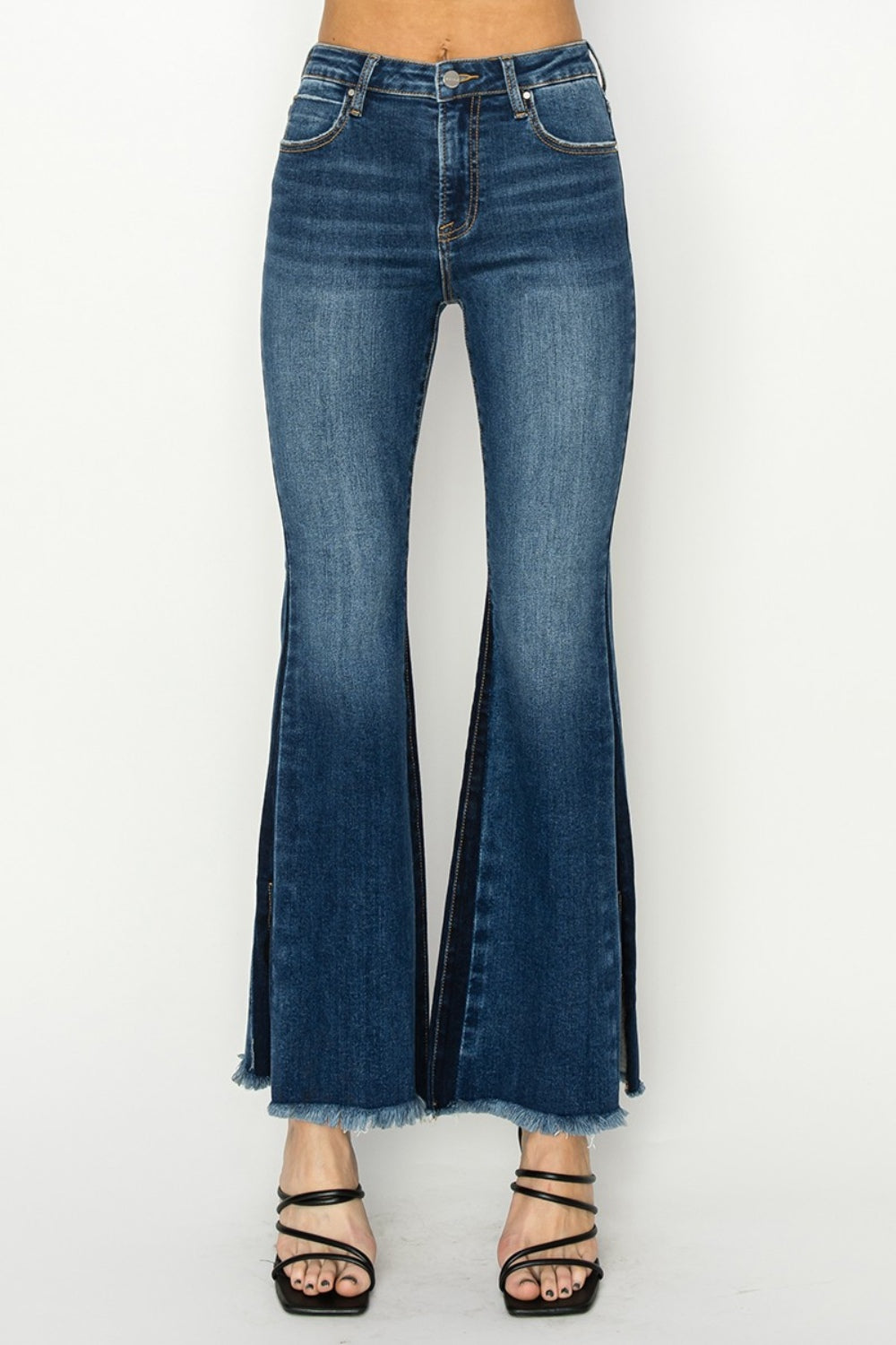 RISEN Dark Wash High Rise Flare Jeans