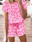 Pink Leopard Shorts Set