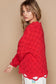 Distressed Checkered Sweater - Candy Apple