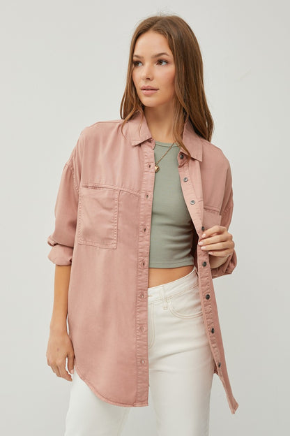 RISEN Make It Mauve Denim Shirt