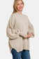 Zenana Beige Side Slit Sweater