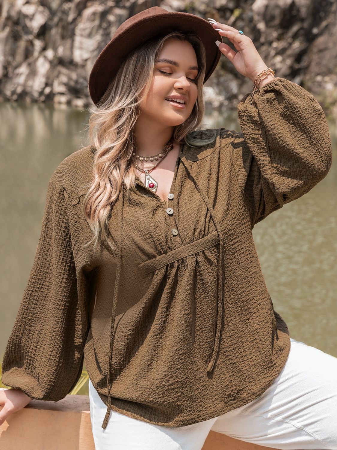 Plus Size Coffee Brown Top