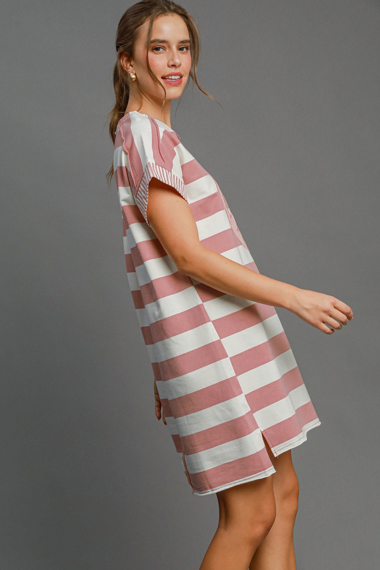Umgee Striped Peace Dress