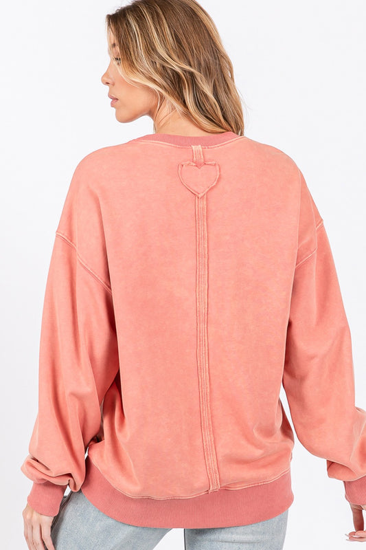 Love Sweatshirt - Pink Orange